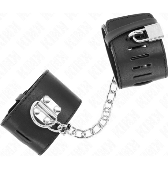 Kink Wrist Restraint KINK - FIXED WRIST RESTRAINTS WITH CHAIN 30 CM AND PADLOCK CLOSURE BLACK ADJUSTABLE 16-23 CM X 5.5 CM