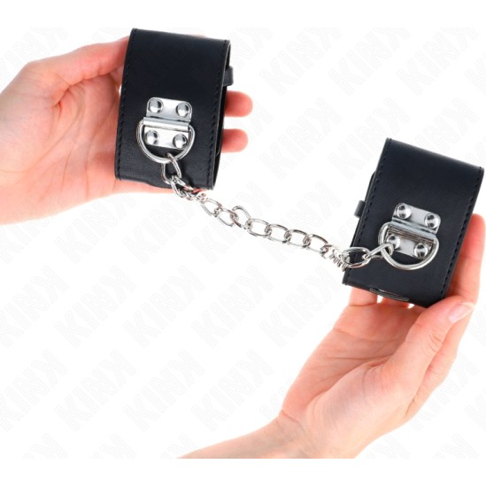 Kink Wrist Restraint KINK - FIXED WRIST RESTRAINTS WITH CHAIN 30 CM AND PADLOCK CLOSURE BLACK ADJUSTABLE 16-23 CM X 5.5 CM