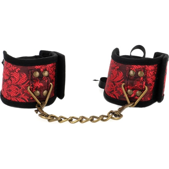 Kink Wrist Restraint KINK - SCANDAL WRIST RESTRAINTS RED-BLACK LACE DETAILS 24.5 CM X 6.5 CM