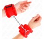 Kink Wrist Restraint KINK - FURRY LINED WRIST RESTRAINTS RED ADJUSTABLE 17-31 CM X 7 CM