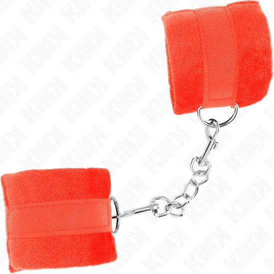 Kink Wrist Restraint KINK - BEGINNER FUR HAND CUFFS RED 30 X 7 CM
