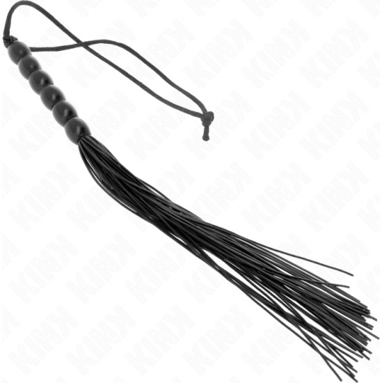 Kink Impact & Touch KINK - MINI SILICONE WHIP WITH 6 BLACK BEADS 26 CM