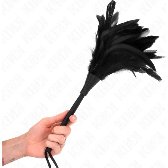 Kink Impact & Touch KINK - BLACK MAIDS HORN SHAPED TICKLE CHICKEN FEATHERS 36 CM