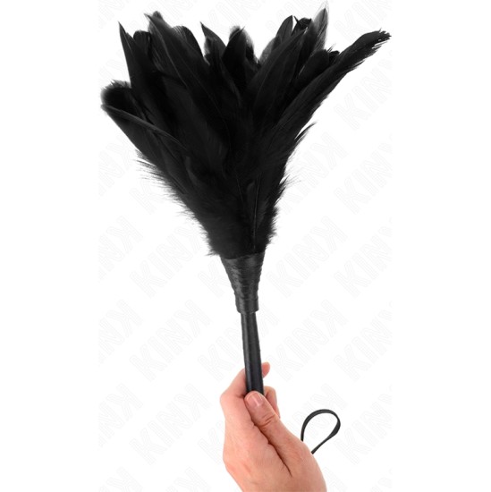 Kink Impact & Touch KINK - BLACK MAIDS HORN SHAPED TICKLE CHICKEN FEATHERS 36 CM