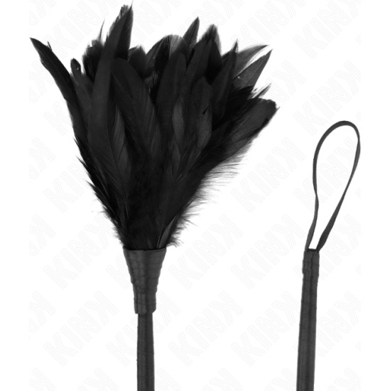 Kink Impact & Touch KINK - BLACK MAIDS HORN SHAPED TICKLE CHICKEN FEATHERS 36 CM