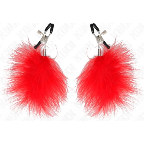 Kink Nipple Grip KINK - FEATHER NIPPLE CLAMP RED 7 CM