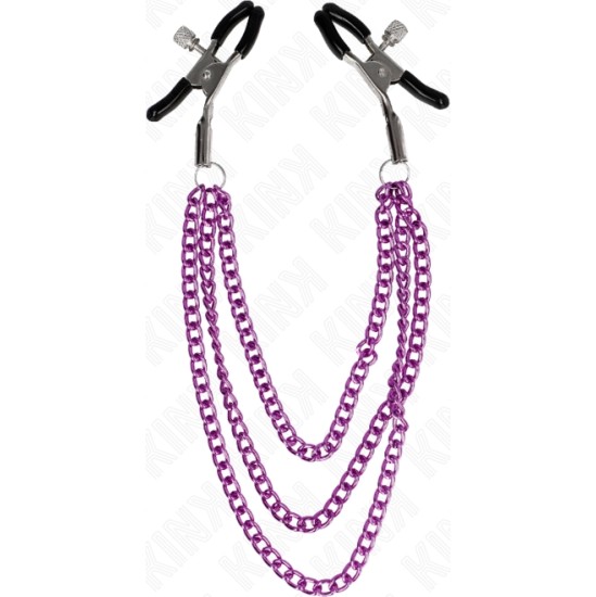 Kink Nipple Grip KINK - NIPPLE CLAMPS WITH 3 CHAINS PURPLE 20/23/28 CM