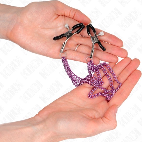 Kink Nipple Grip KINK - NIPPLE CLAMPS WITH 3 CHAINS PURPLE 20/23/28 CM