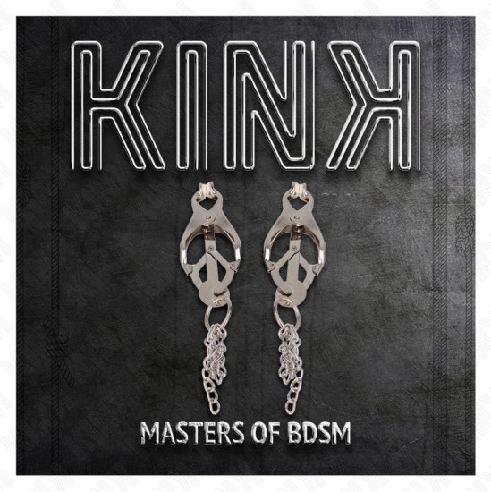 Kink Nipple Grip KINK - JAPANESE CLOVER NIPPLE CLAMPS WITH LITTLE CHAINS SILVER