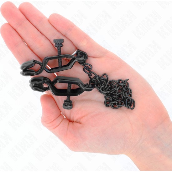 Kink Nipple Grip KINK - FLAT CHAIN NIPPLE CLAMPS BLACK 30 CM