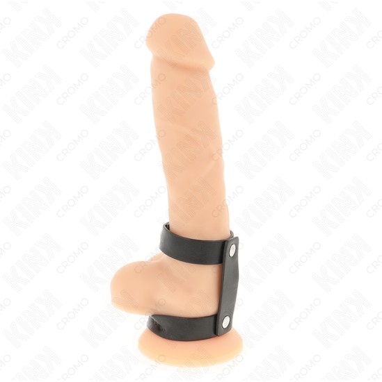 Kink Ring Power KINK - ADJUSTABLE DOUBLE LEATHER PENIS RING