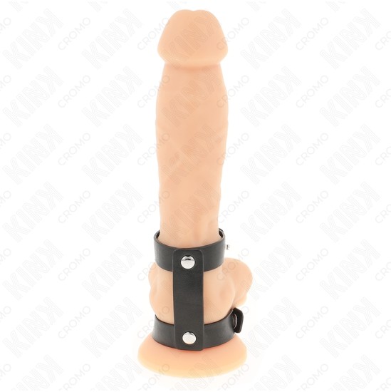 Kink Ring Power KINK - ADJUSTABLE DOUBLE LEATHER PENIS RING