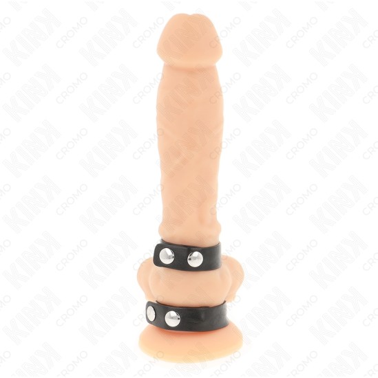 Kink Ring Power KINK - ADJUSTABLE DOUBLE LEATHER PENIS RING