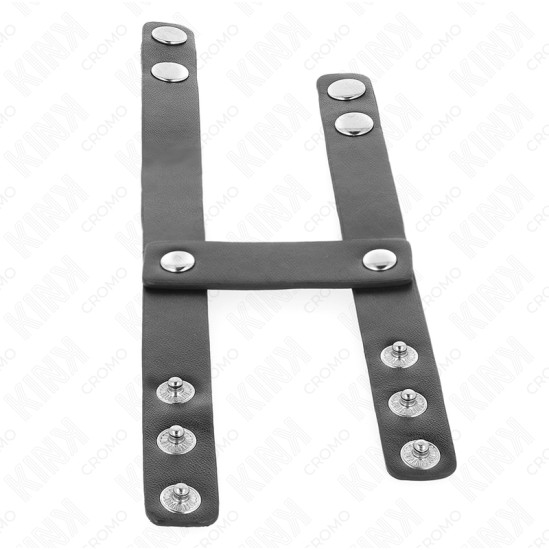 Kink Ring Power KINK - ADJUSTABLE DOUBLE LEATHER PENIS RING