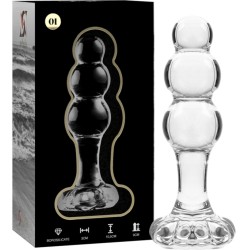 Nebula Series By Ibiza MODEL 1 ANAL PLUG BOROSILICATE GLASS CLEAR 10.5 CM -O- 3 CM