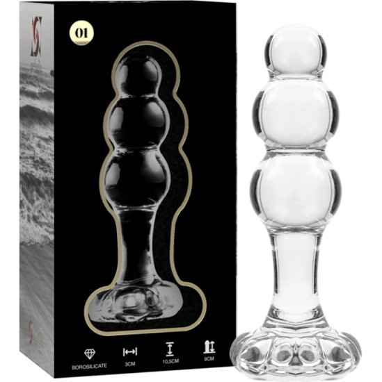 Nebula Series By Ibiza MODEL 1 ANAL PLUG BOROSILICATE GLASS CLEAR 10.5 CM -O- 3 CM