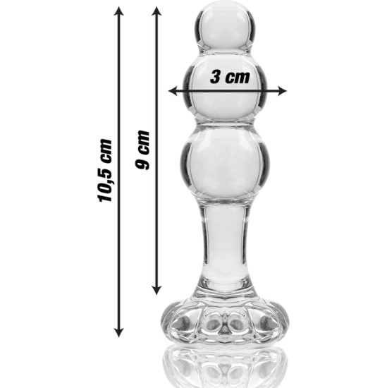 Nebula Series By Ibiza MODEL 1 ANAL PLUG BOROSILICATE GLASS CLEAR 10.5 CM -O- 3 CM
