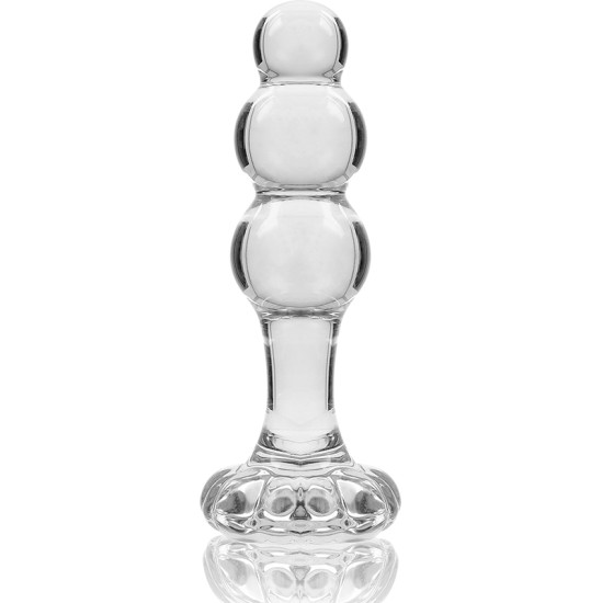 Nebula Series By Ibiza MODEL 1 ANAL PLUG BOROSILICATE GLASS CLEAR 10.5 CM -O- 3 CM