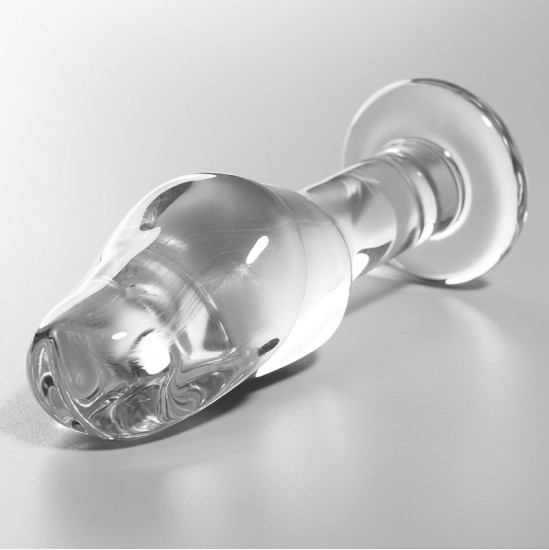 Nebula Series By Ibiza MODEL 6 ANAL PLUG BOROSILICATE GLASS CLEAR 12.5 CM -O- 4 CM