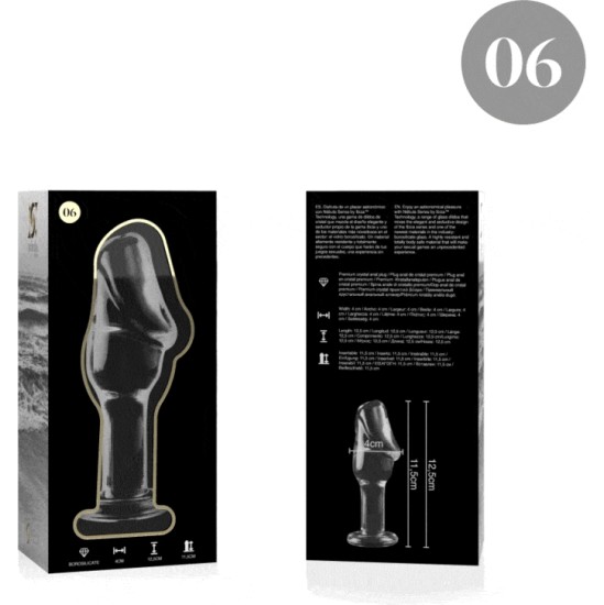 Nebula Series By Ibiza MODEL 6 ANAL PLUG BOROSILICATE GLASS CLEAR 12.5 CM -O- 4 CM
