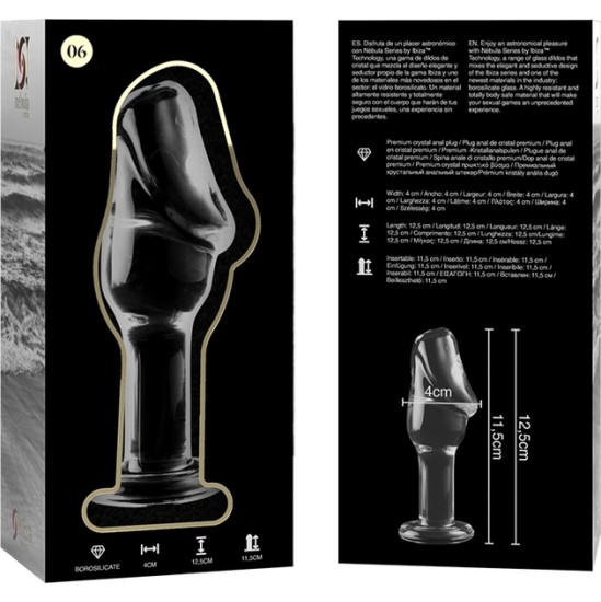 Nebula Series By Ibiza MODEL 6 ANAL PLUG BOROSILICATE GLASS CLEAR 12.5 CM -O- 4 CM