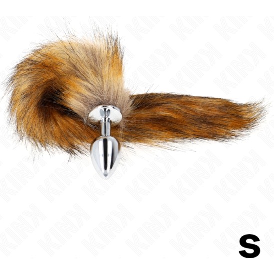 Kink Pleasure Plugs KINK - ANAL PLUG SIZE S 7 X 3 CM WITH SYNTHETIC TAIL 40 CM BROWN