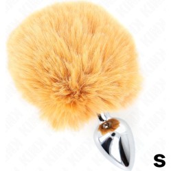 Kink Pleasure Plugs KINK - STAINLESS STEEL PLUG 7 x 3 CM WITH BEIGE FAUX FUR RABBIT TAIL 8 CM
