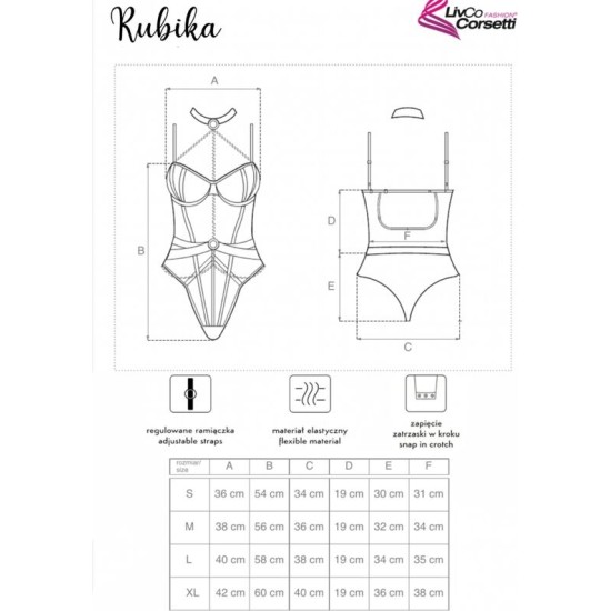 Livco Corsetti Bodies LIVCO CORSETTI FASHION - RUBIKA LC XG079 BODY WITH CHOKER BLACK XL