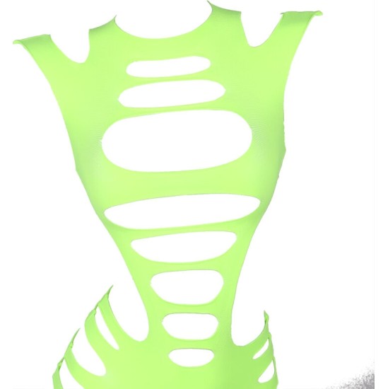 Subblime Dresses SUBBLIME - 952280 GREEN LONG SLEEVE ELASTIC FISHNET DRESS ONE SIZE