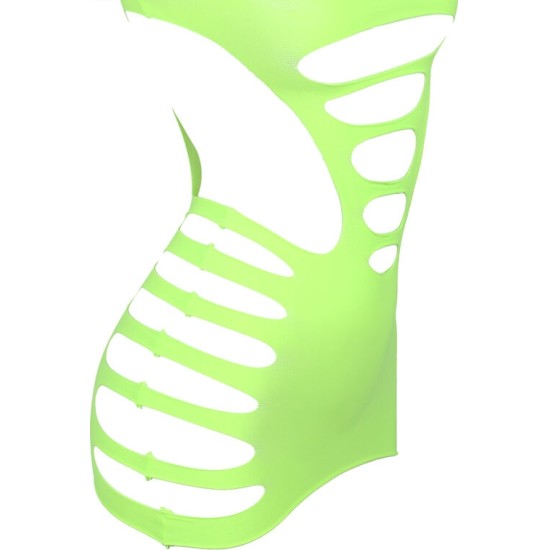 Subblime Dresses SUBBLIME - 952280 GREEN LONG SLEEVE ELASTIC FISHNET DRESS ONE SIZE