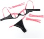 Subblime Sets SUBBLIME - 955304 BRA SET WITH NECKLACE AND LEG DETAILS FLUORESCENT PINK L/XL