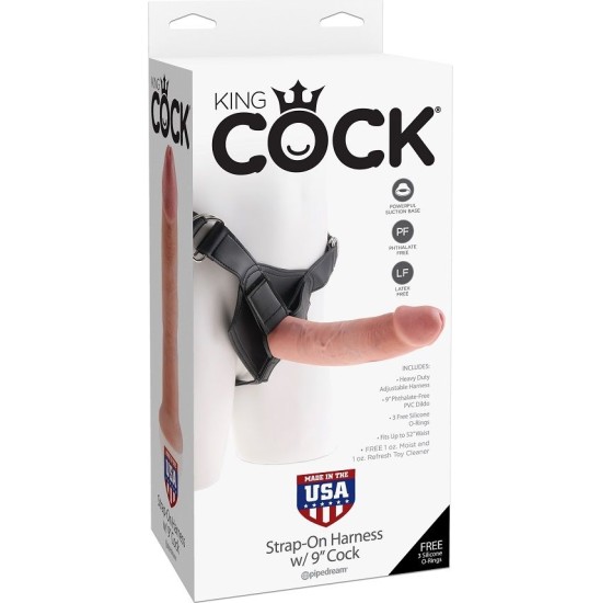 King Cock HARNESS WITH NATURAL REALISTIC PENIS 22.9 CM