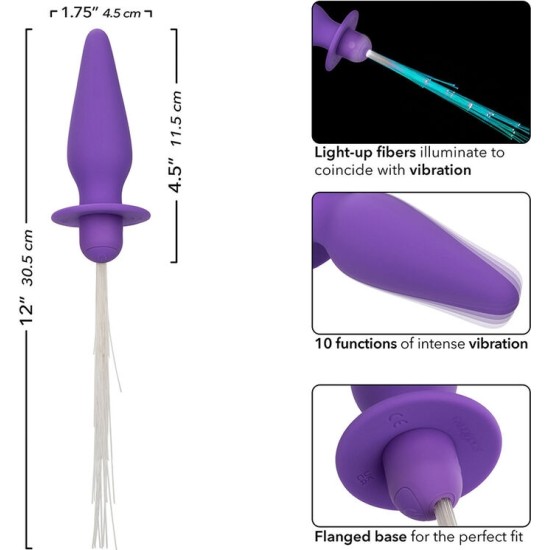 Calexotics SOUTHERN LIGHTS LIGHT UP ANAL PLUG 10 VIBRATIONS SILICONE PURPLE