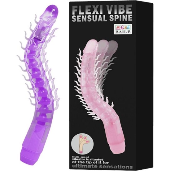 Baile FLEXI VIBE SENSUAL SPINE BENDABLE VIBRATING DILDO LILAC 23.5 CM