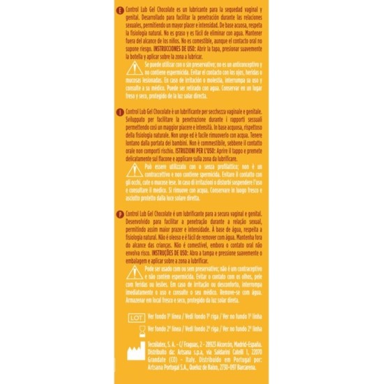 Control Lubes CONTROL - LUB GEL CHOCOLATE LUBRICANT 75 ML