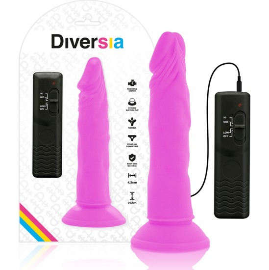 Diversia FLEXIBLE VIBRATING DILDO PURPLE 23 CM -O- 4.3 CM