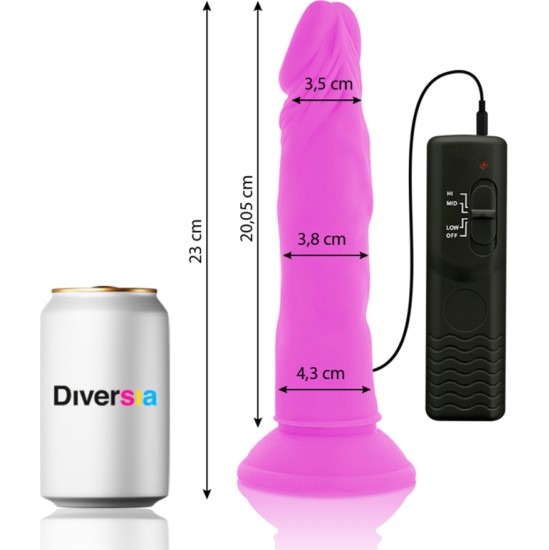 Diversia FLEXIBLE VIBRATING DILDO PURPLE 23 CM -O- 4.3 CM