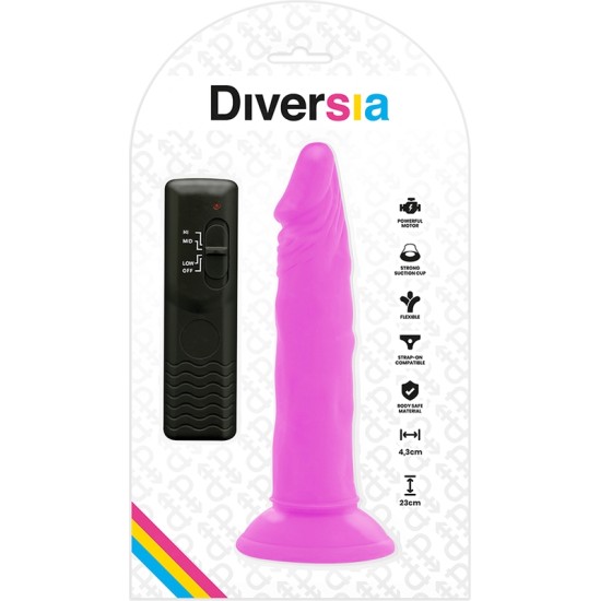 Diversia FLEXIBLE VIBRATING DILDO PURPLE 23 CM -O- 4.3 CM