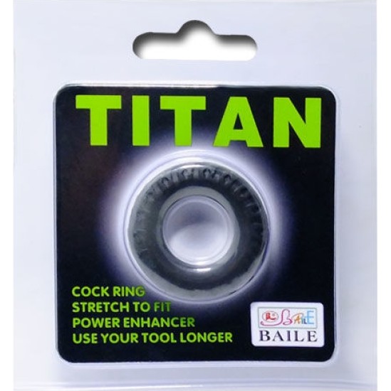 Baile For Him BAILE - TITAN COCKRING BLACK GREEN 2 CM