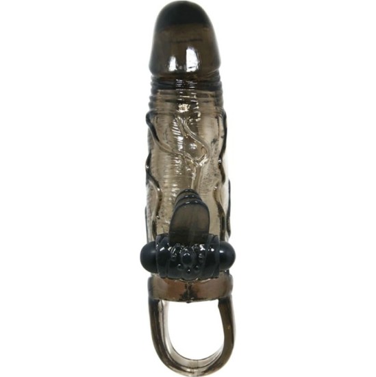 Baile For Him BAILE - BRAVE MAN PENIS COVER WITH CLIT AND ANAL STIMULATION DOUBLE BULLET BLACK 16.5 CM