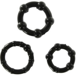 Seven Creations SET OF THREE BLACK PENIS RINGS