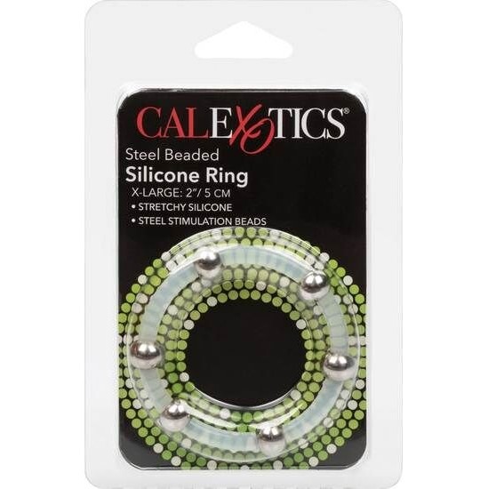 Calexotics STEEL BEADED SILICONE RING XL