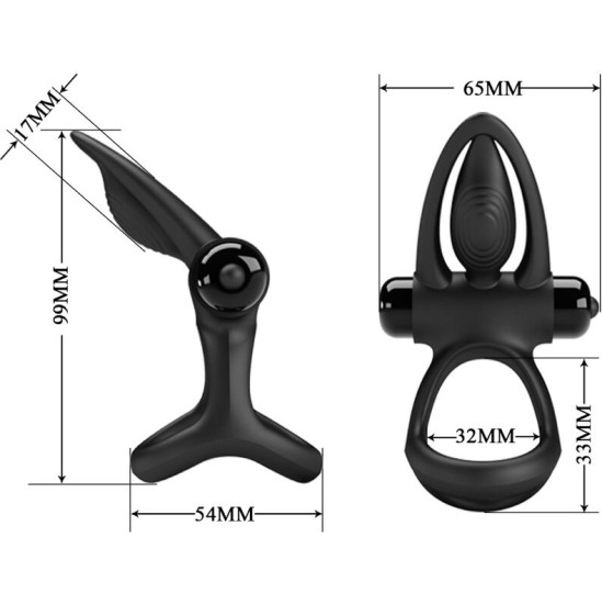 Pretty Love Male PRETTY LOVE - VIBRATING RING 10 VIBRATIONS BLACK SILICONE