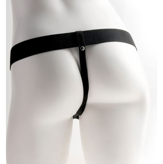 Fetish Fantasy Series ADJUSTABLE HARNESS REALISTIC PENIS WITH RECHARGEABLE TESTICLES AND VIBRATOR 15 CM