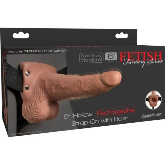Fetish Fantasy Series ADJUSTABLE HARNESS REALISTIC PENIS WITH RECHARGEABLE TESTICLES AND VIBRATOR 15 CM