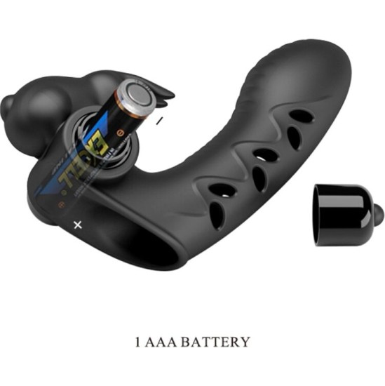 Pretty Love Male PRETTY LOVE - VANCE BLACK RABBIT VIBRATOR FINGER COVER