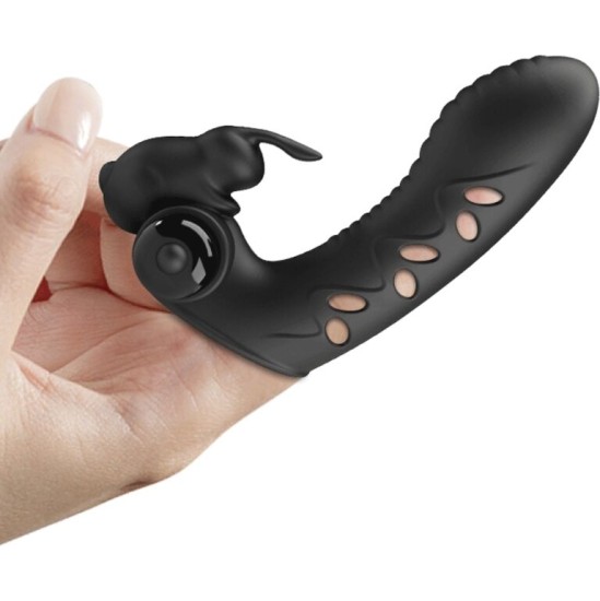 Pretty Love Male PRETTY LOVE - VANCE BLACK RABBIT VIBRATOR FINGER COVER