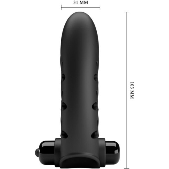 Pretty Love Male PRETTY LOVE - VANCE BLACK RABBIT VIBRATOR FINGER COVER