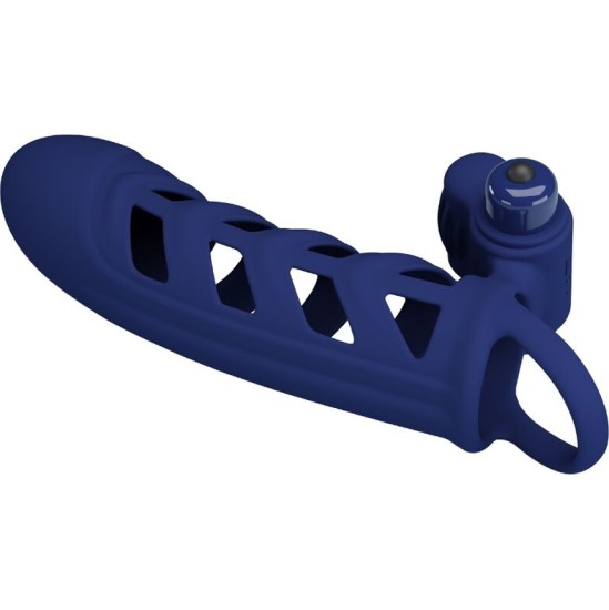 Pretty Love Male PRETTY LOVE - ALTAF VIBRATOR RING WITH SILICONE SHEATH BLUE
