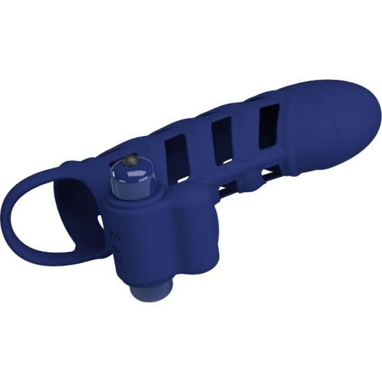Pretty Love Male PRETTY LOVE - ALTAF VIBRATOR RING WITH SILICONE SHEATH BLUE